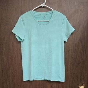 Tuff Athletics Size M Aquamarine Crew Neck Athletic T-Shirt